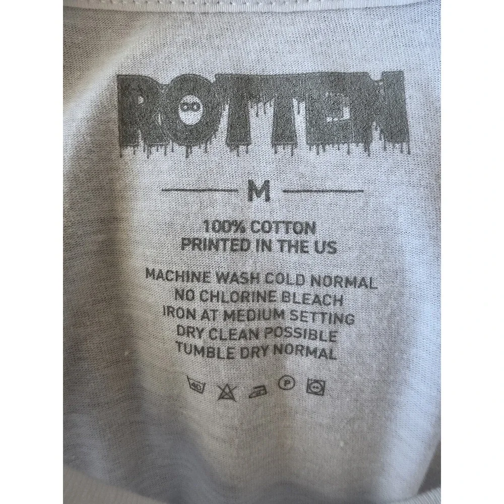 NWOT Rotten T-Shirt M White Graphic Print Short Sleeve Cotton Crew Neck